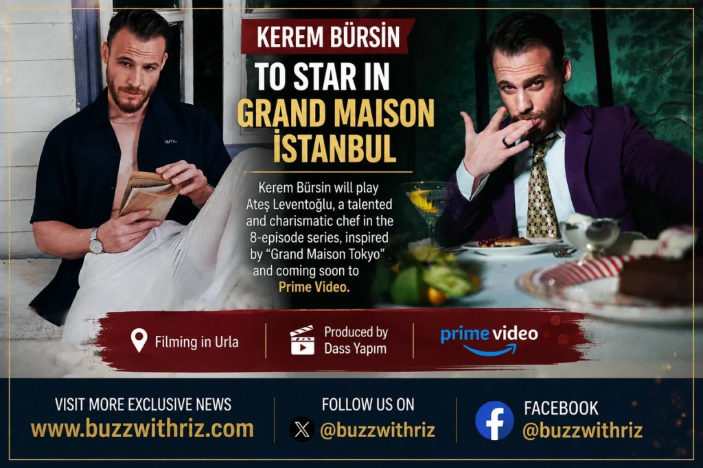 Kerem Bürsin stars as chef Ateş Leventoğlu in Grand Maison İstanbul on Amazon Prime Video
