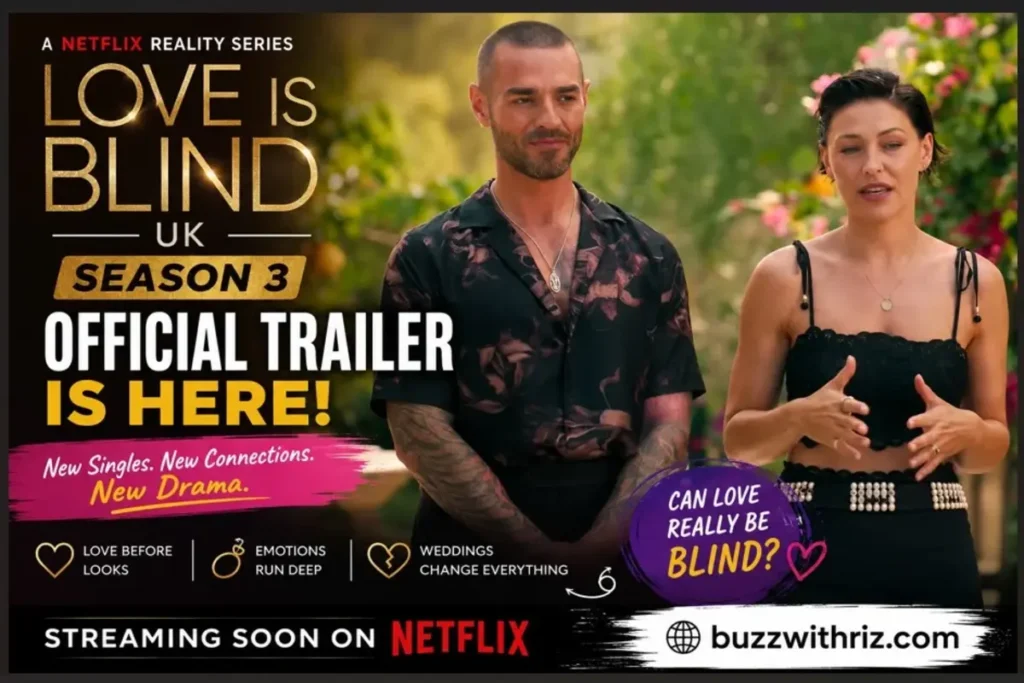 Contestants featured in the official trailer for Love Is Blind: UK Season 3 on Netflix.