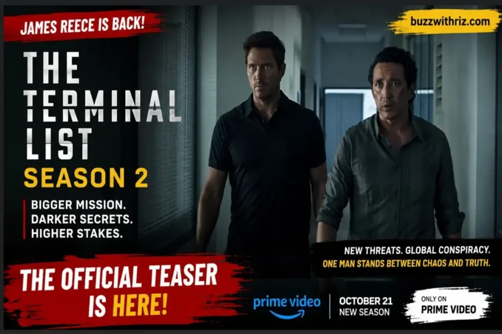 The Terminal List Season 2 teaser shows James Reece walking through a tense corridor.