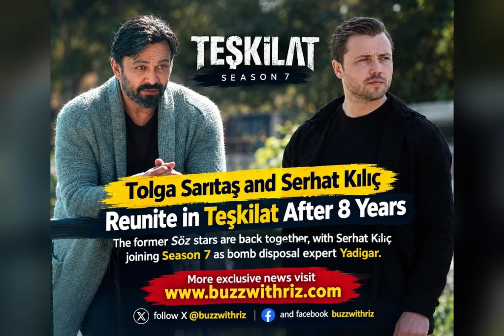 Tolga Sarıtaş and Serhat Kılıç Reunite in Teşkilat After 8 Years Tolga Sarıtaş and Serhat Kılıç reunite in Teşkilat Season 7 after starring together in Söz