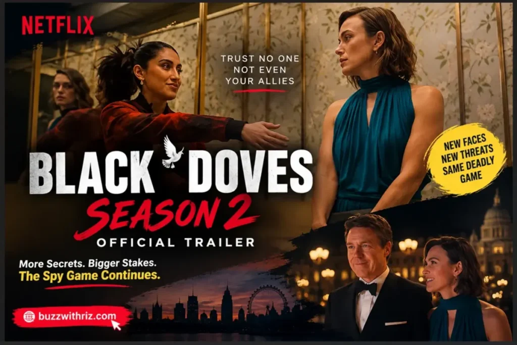 Black Doves Season 2 characters in an elegant interior setting