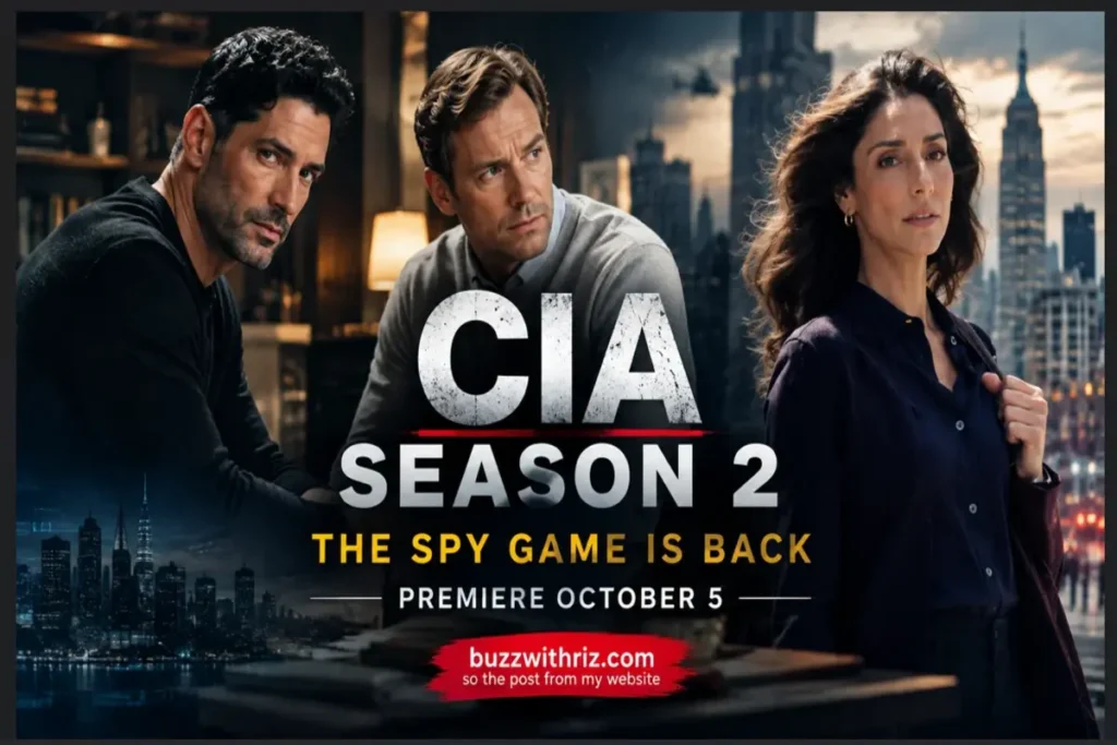 CIA Season 2 Colin Glass and Bill Goodman raise glasses during a tense CBS drama scene