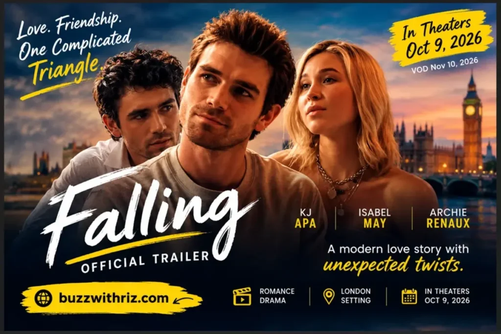 Falling 2026 KJ Apa and Isabel May romantic drama trailer scene
