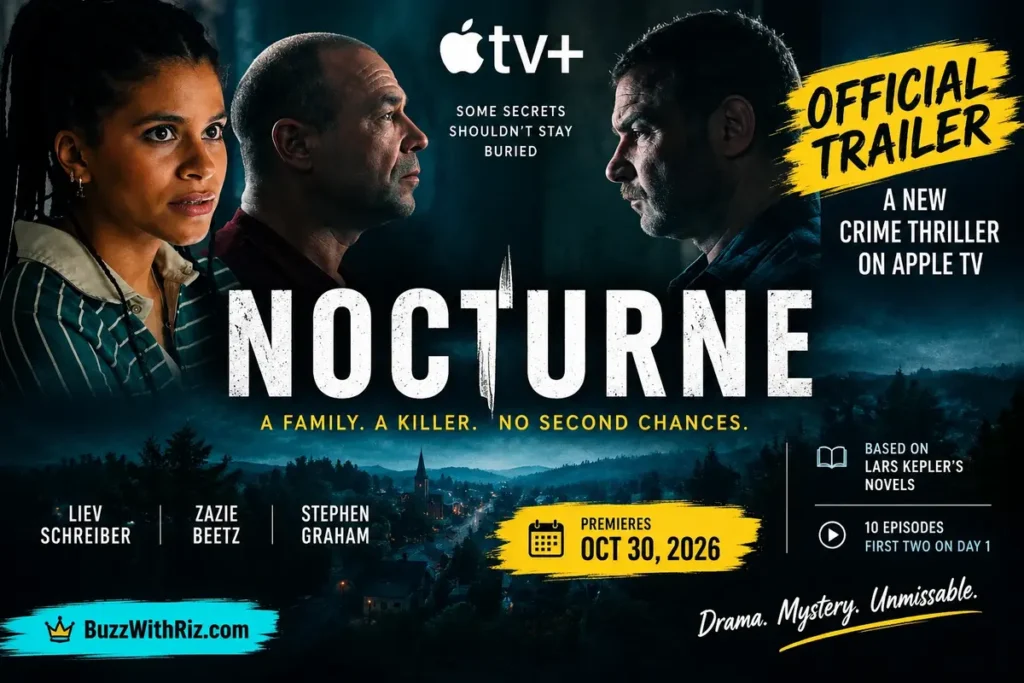 Two men face each other in a dark, tense scene from Nocturne.