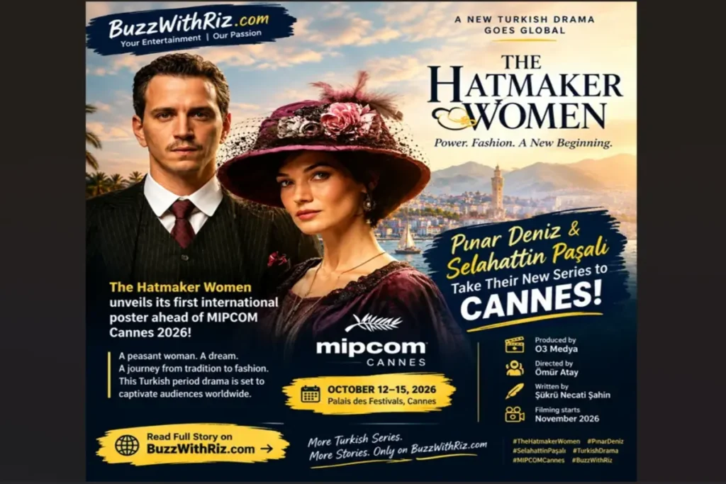 Pınar Deniz and Selahattin Paşalı in The Hatmaker Women international poster