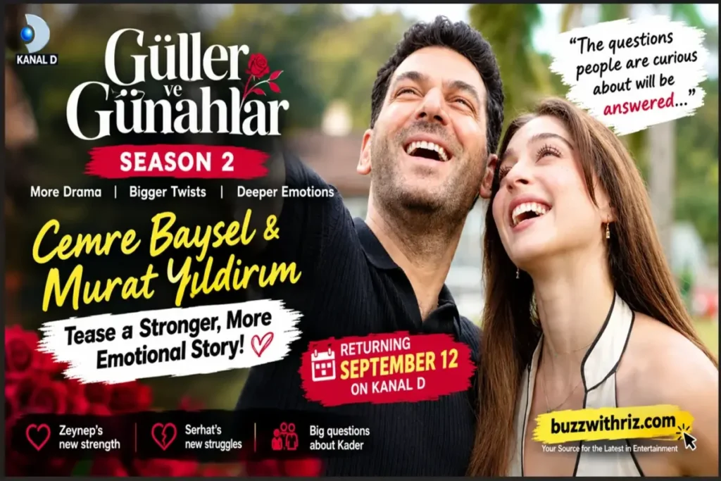 Cemre Baysel and Murat Yıldırım on the set of Roses and Sins Season 2