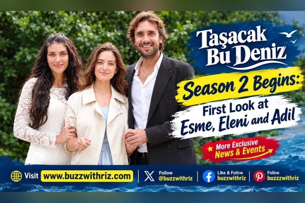 Taşacak Bu Deniz Season 2 Is Finally Underway First Look Reveals Esme, Eleni and Adil Together Taşacak Bu Deniz Season 2 first look featuring Deniz Baysal Ava Yaman and Ulaş Tuna Astepe