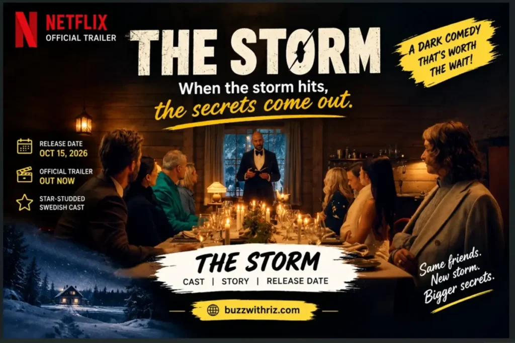 The Storm Netflix cast gathered around a candlelit dinner table
