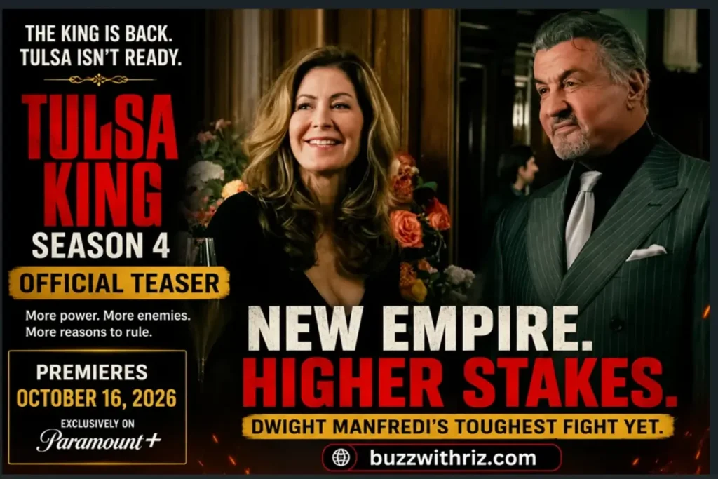 Tulsa King Season 4 promotional image featuring an elegant evening scene