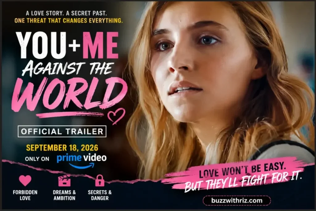 Blonde young woman looking thoughtful in You+Me – Against the World Prime Video trailer