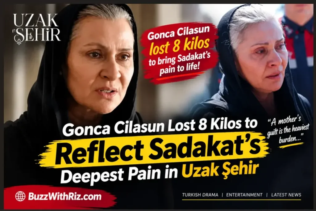 Gonca Cilasun as Sadakat in Uzak Şehir after losing 8 kilos for the role