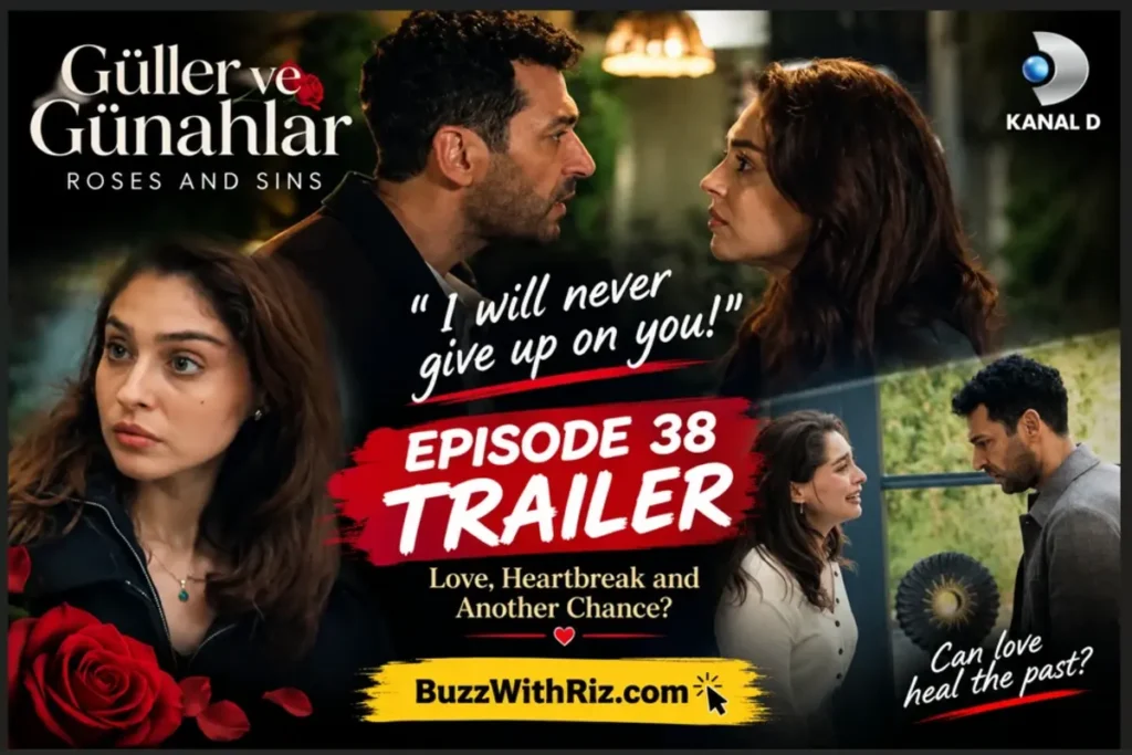 Roses and Sins Episode 38 trailer featuring Serhat and Zeynep in an emotional confrontation