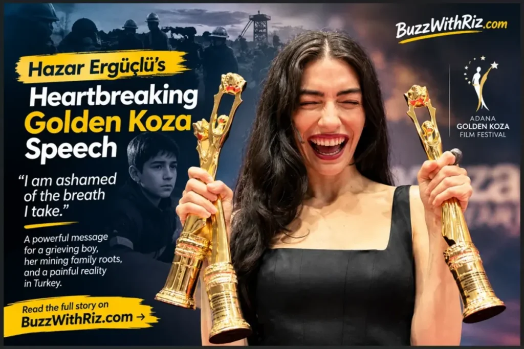 Hazar Ergüçlü holds two Golden Koza Best Actress trophies