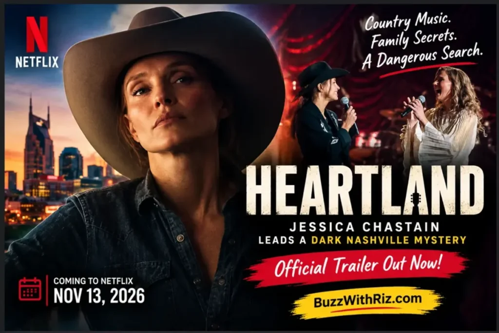 Country music woman in cowboy hat in Heartland trailer