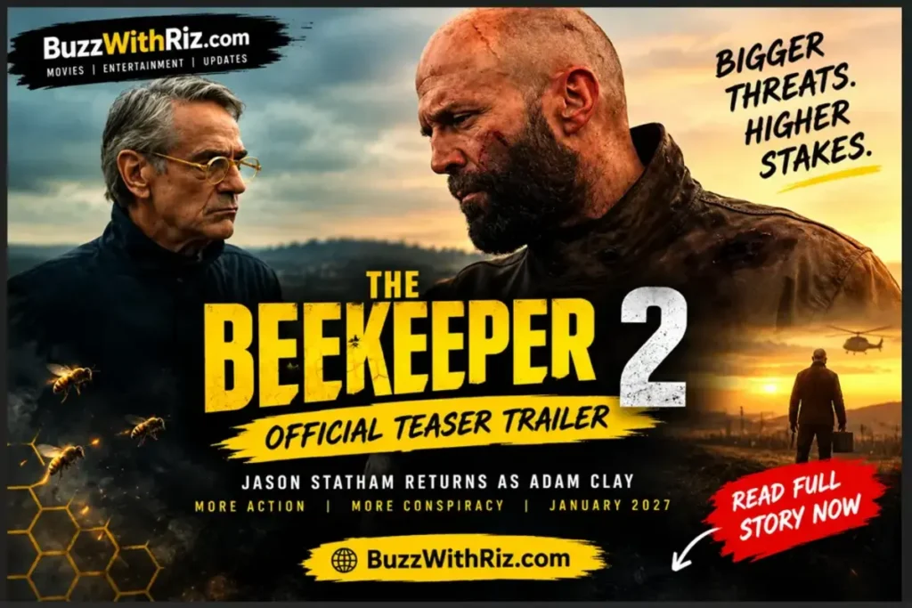 The Beekeeper 2 Official Teaser Trailer: Jason Statham Returns for a Darker Fight Jason Statham as Adam Clay in The Beekeeper 2 teaser trailer, facing a tense confrontation.