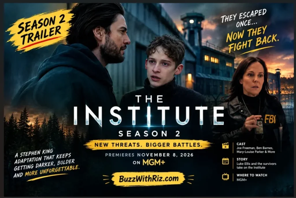The Institute Season 2 Trailer: Luke Ellis Takes the Fight Back to the Institute The Institute Season 2 trailer shows Luke Ellis speaking with Tim Jamieson.