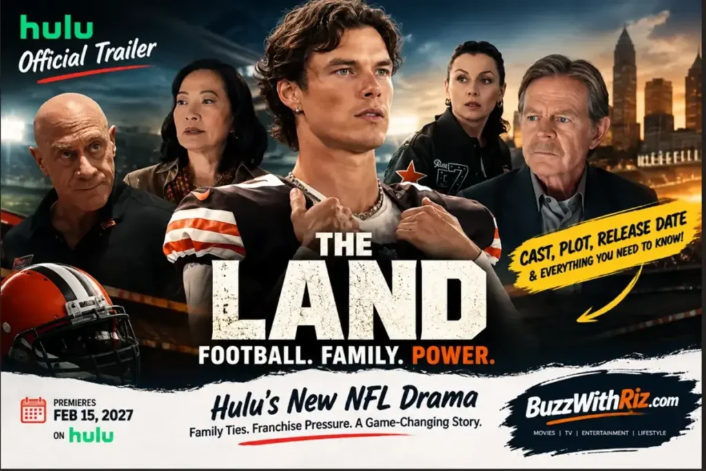 The Land Official Hulu Trailer: Cast, Plot, Release Date and What to Expect The Land Hulu official trailer poster featuring the cast, football drama, family conflict, and February 2027 premiere date.