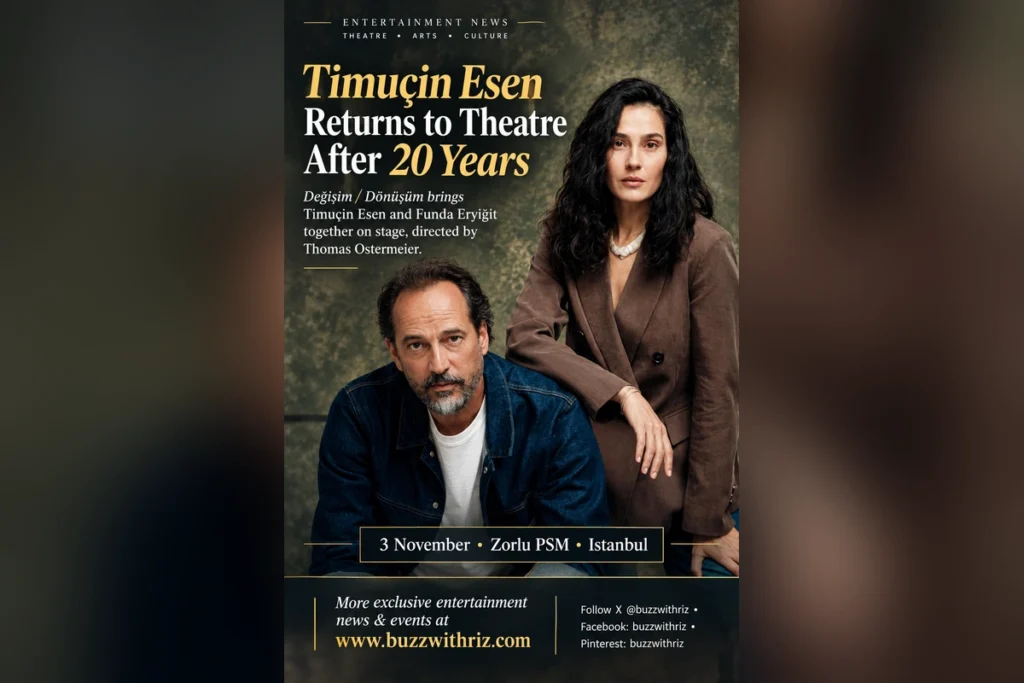Timuçin Esen and Funda Eryiğit in Değişim Dönüşüm theatre production