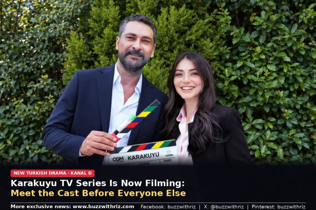 Cast and crew of the Karakuyu TV series on set as Kanal D filming begins